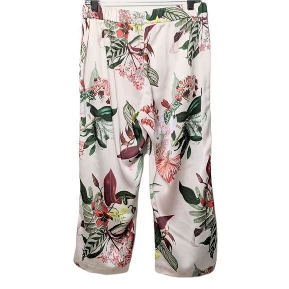 NWT H&M Floral Wide Leg Ankle Length Pants 10 - Picture 5 of 7